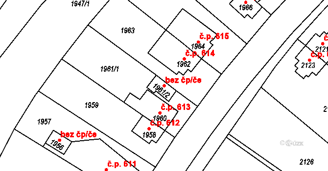 Zruč nad Sázavou 42034841 na parcele st. 1961/2 v KÚ Zruč nad Sázavou, Katastrální mapa
