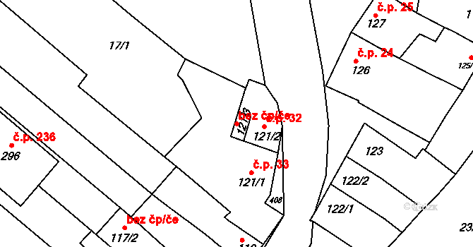 Vřesovice 43255841 na parcele st. 121/3 v KÚ Vřesovice u Prostějova, Katastrální mapa
