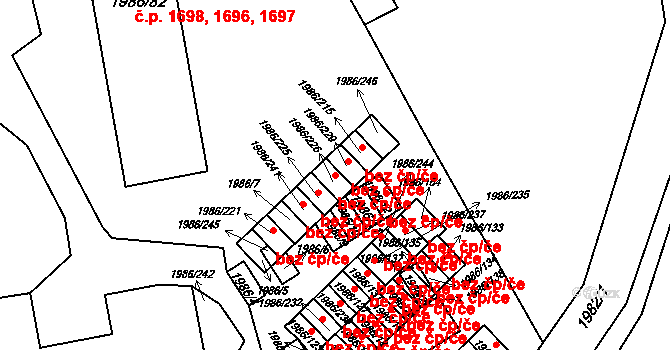 Turnov 43724841 na parcele st. 1986/226 v KÚ Turnov, Katastrální mapa