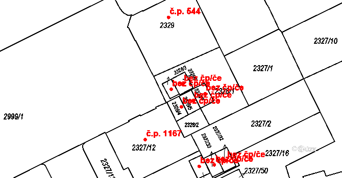 Opava 43782841 na parcele st. 2328/3 v KÚ Opava-Předměstí, Katastrální mapa