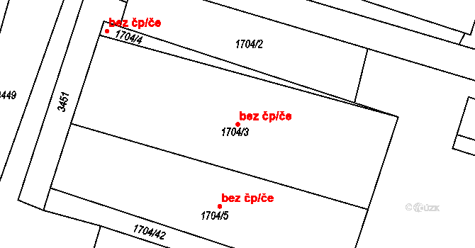 Štěpánkovice 43811841 na parcele st. 1704/3 v KÚ Štěpánkovice, Katastrální mapa