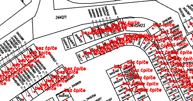 Nové Město 605, Karviná na parcele st. 3447/3 v KÚ Karviná-město, Katastrální mapa