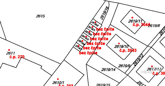 Teplice 47919841 na parcele st. 2619/6 v KÚ Teplice, Katastrální mapa