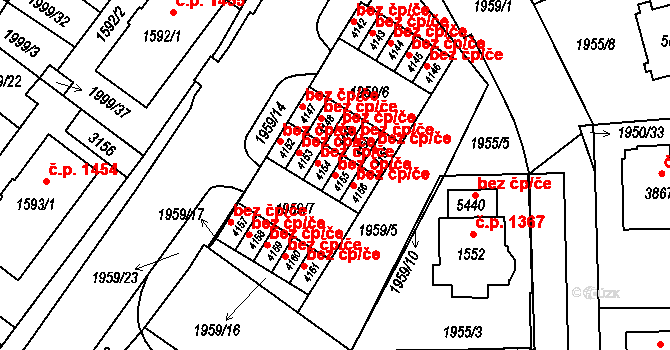 Šumperk 48515841 na parcele st. 4155 v KÚ Šumperk, Katastrální mapa