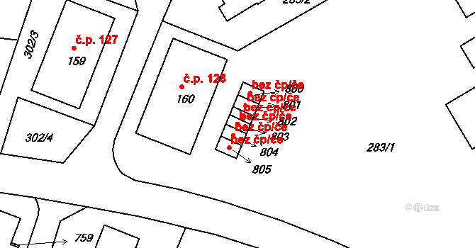 Loučovice 49331841 na parcele st. 803 v KÚ Loučovice, Katastrální mapa