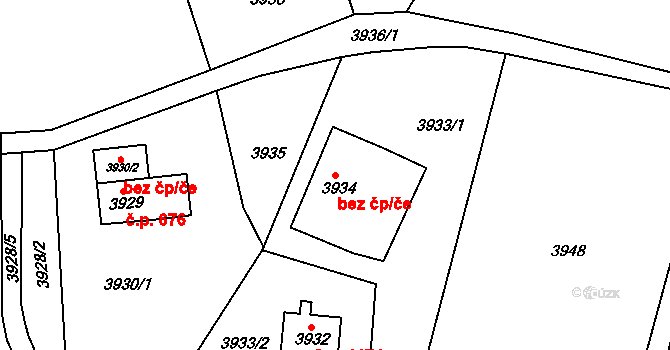 Smržovka 50195841 na parcele st. 3934 v KÚ Smržovka, Katastrální mapa