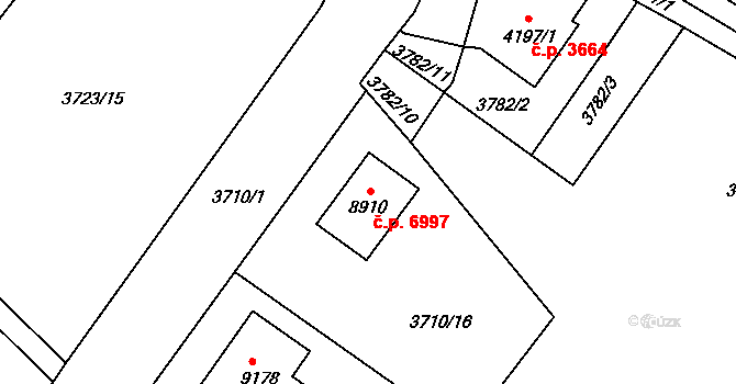 Zlín 6997 na parcele st. 8910 v KÚ Zlín, Katastrální mapa