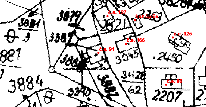 Byšičky 91, Lysá nad Labem na parcele st. 3389 v KÚ Lysá nad Labem, Katastrální mapa