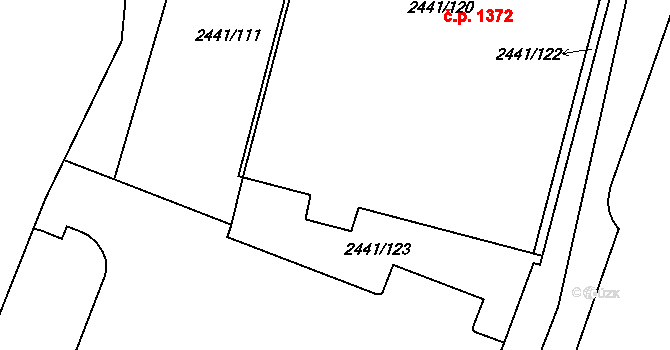 Mohelnice 1372 na parcele st. 2441/120 v KÚ Mohelnice, Katastrální mapa
