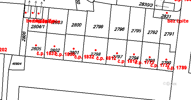 Louny 1812 na parcele st. 2798 v KÚ Louny, Katastrální mapa