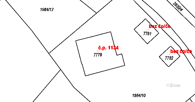 Chrudim II 1134, Chrudim na parcele st. 7779 v KÚ Chrudim, Katastrální mapa
