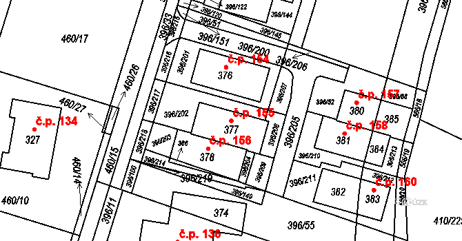 Loučná 155, Loučná pod Klínovcem na parcele st. 377 v KÚ Loučná pod Klínovcem, Katastrální mapa