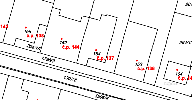 Plenkovice 137 na parcele st. 154 v KÚ Plenkovice, Katastrální mapa
