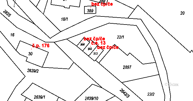 Velká Bukovina 118947842 na parcele st. 373 v KÚ Velká Bukovina, Katastrální mapa