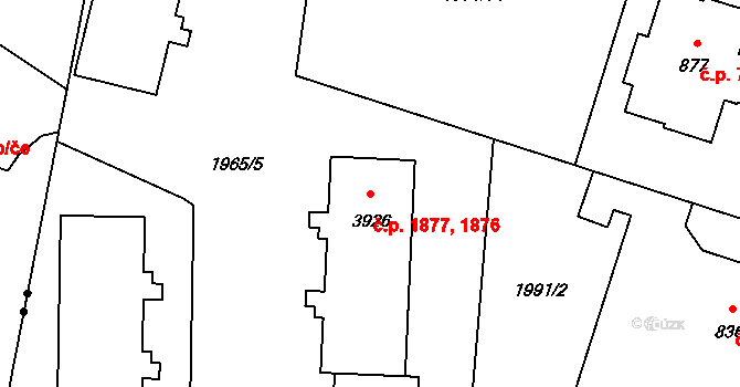 Šumperk 1876,1877 na parcele st. 3926 v KÚ Šumperk, Katastrální mapa