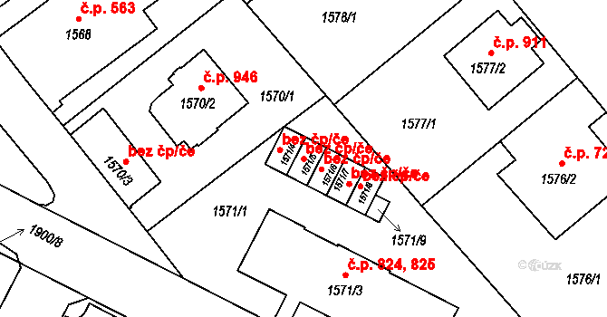 Praha 41441842 na parcele st. 1571/5 v KÚ Podolí, Katastrální mapa