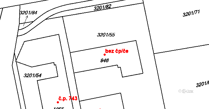 Boršice 47059842 na parcele st. 946 v KÚ Boršice u Buchlovic, Katastrální mapa