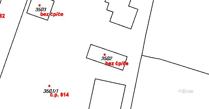 Děčín 47233842 na parcele st. 3502 v KÚ Podmokly, Katastrální mapa
