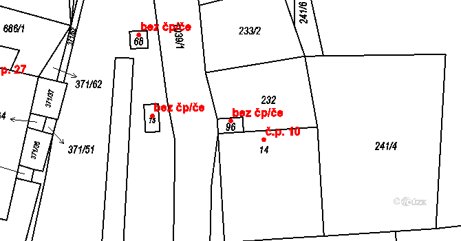 Vydří 47563842 na parcele st. 96 v KÚ Vydří, Katastrální mapa