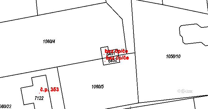 Chrudim 48558842 na parcele st. 6451 v KÚ Chrudim, Katastrální mapa