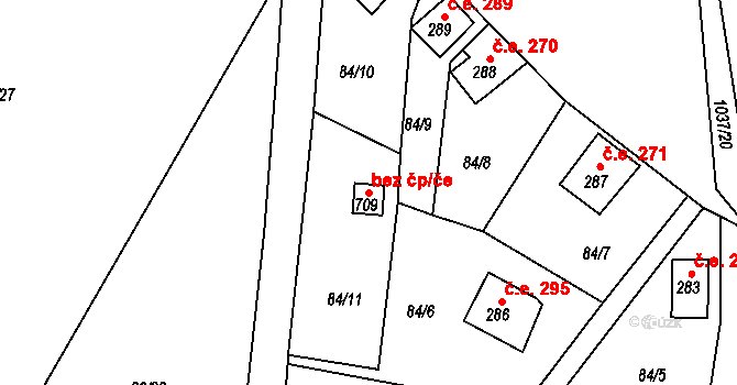 Starý Plzenec 50177842 na parcele st. 709 v KÚ Sedlec u Starého Plzence, Katastrální mapa