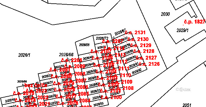 Český Těšín 2114 na parcele st. 2026/41 v KÚ Český Těšín, Katastrální mapa