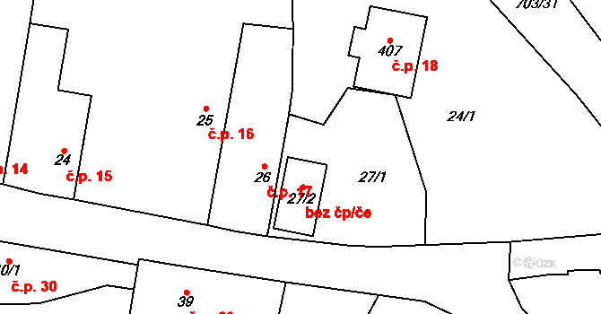 Řepín 18 na parcele st. 407 v KÚ Řepín, Katastrální mapa