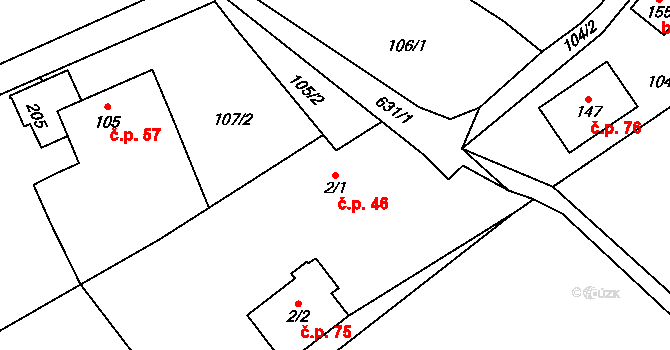 Pavlišov 46, Náchod na parcele st. 2/1 v KÚ Pavlišov, Katastrální mapa