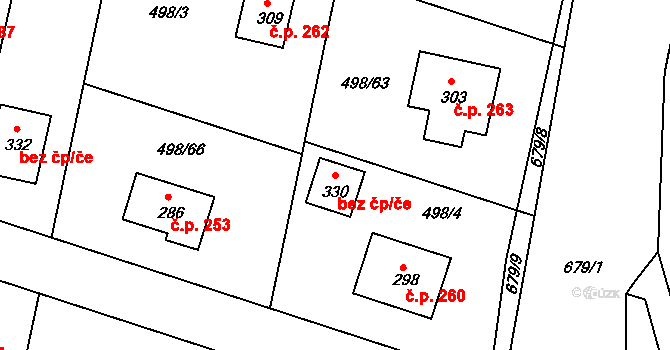 Orel 79530842 na parcele st. 330 v KÚ Orel, Katastrální mapa