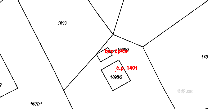Ostrava 98808842 na parcele st. 1698/3 v KÚ Polanka nad Odrou, Katastrální mapa