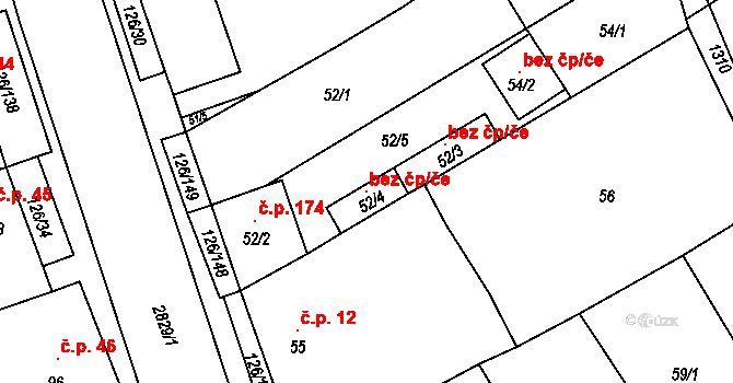 Branišovice 99236842 na parcele st. 52/4 v KÚ Branišovice, Katastrální mapa
