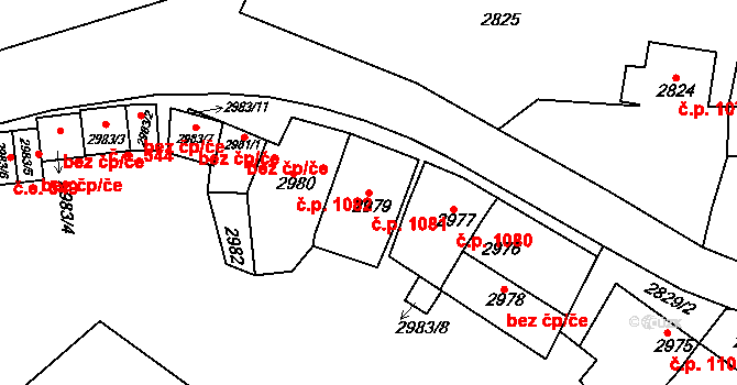 Rakšice 1081, Moravský Krumlov na parcele st. 2979 v KÚ Moravský Krumlov, Katastrální mapa