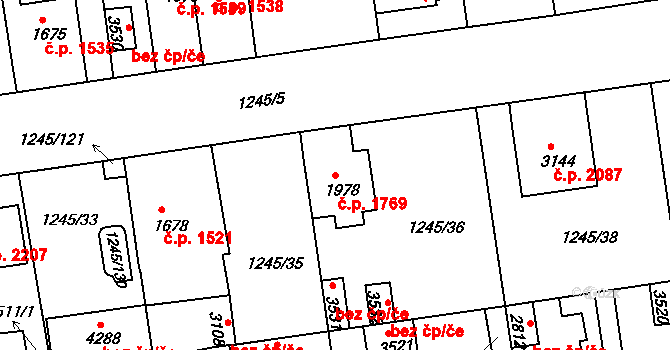 Nymburk 1769 na parcele st. 1978 v KÚ Nymburk, Katastrální mapa