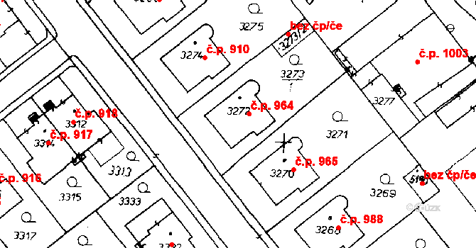 Poděbrady III 964, Poděbrady na parcele st. 3272 v KÚ Poděbrady, Katastrální mapa