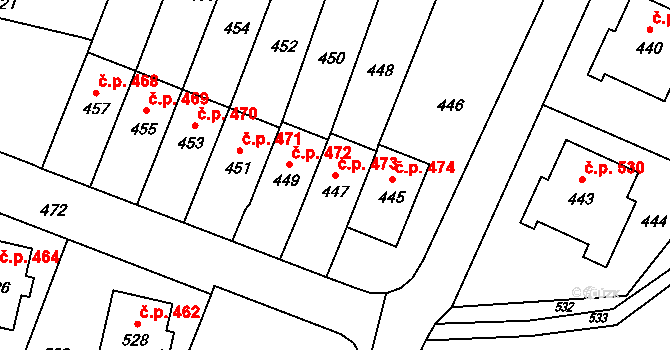Jablůnka 473 na parcele st. 447 v KÚ Jablůnka, Katastrální mapa