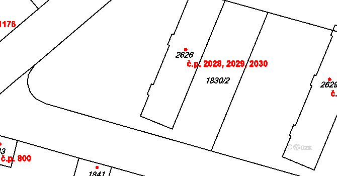 Dvůr Králové nad Labem 2028,2029,2030 na parcele st. 2626 v KÚ Dvůr Králové nad Labem, Katastrální mapa