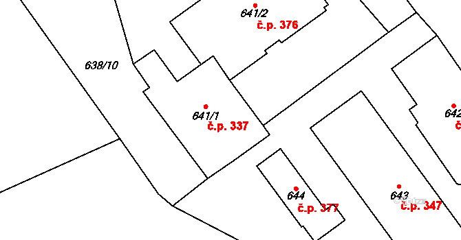 Loket 337 na parcele st. 641/1 v KÚ Loket, Katastrální mapa