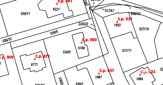 Beroun-Závodí 890, Beroun na parcele st. 6788 v KÚ Beroun, Katastrální mapa