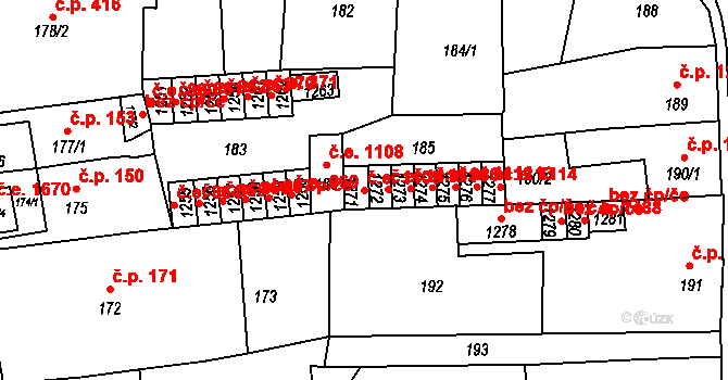 Děčín III-Staré Město 1109, Děčín na parcele st. 1271 v KÚ Děčín-Staré Město, Katastrální mapa