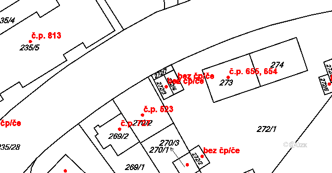 Praha 40431843 na parcele st. 272/3 v KÚ Vokovice, Katastrální mapa
