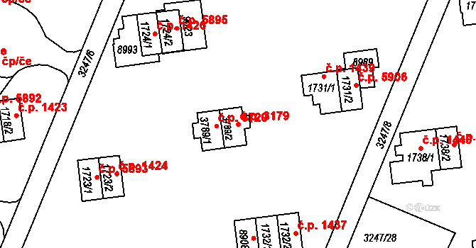 Zlín 3179 na parcele st. 3789/2 v KÚ Zlín, Katastrální mapa
