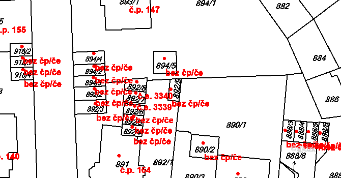 Ústí nad Labem 44759843 na parcele st. 892/9 v KÚ Klíše, Katastrální mapa