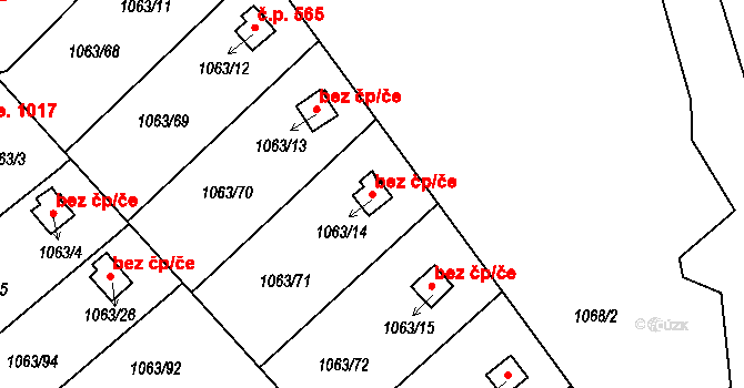 Novosedlice 45129843 na parcele st. 1063/14 v KÚ Novosedlice, Katastrální mapa