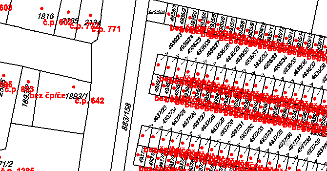 Kolín 46084843 na parcele st. 4936/2 v KÚ Kolín, Katastrální mapa