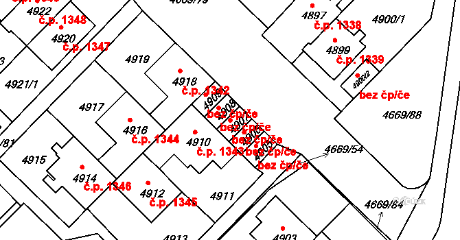 Žďár nad Sázavou 47079843 na parcele st. 4907 v KÚ Město Žďár, Katastrální mapa