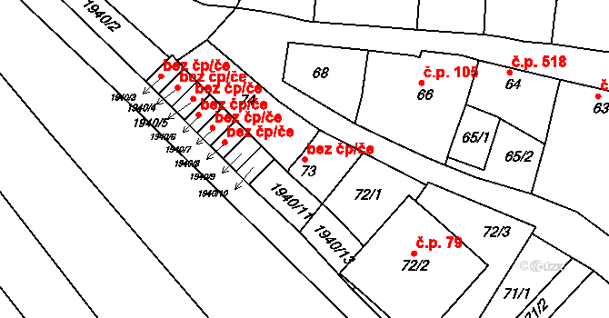 Dolní Bojanovice 49336843 na parcele st. 73/1 v KÚ Dolní Bojanovice, Katastrální mapa