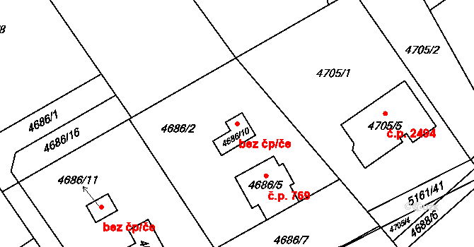 Frýdek-Místek 49417843 na parcele st. 4686/10 v KÚ Místek, Katastrální mapa