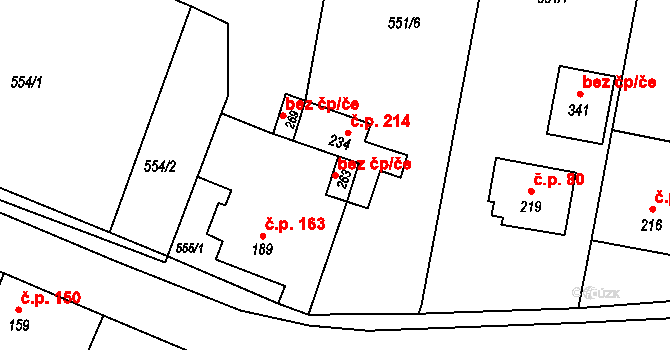 Herálec 49718843 na parcele st. 263 v KÚ Herálec, Katastrální mapa
