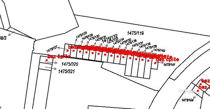 Praha 49834843 na parcele st. 1475/133 v KÚ Košíře, Katastrální mapa