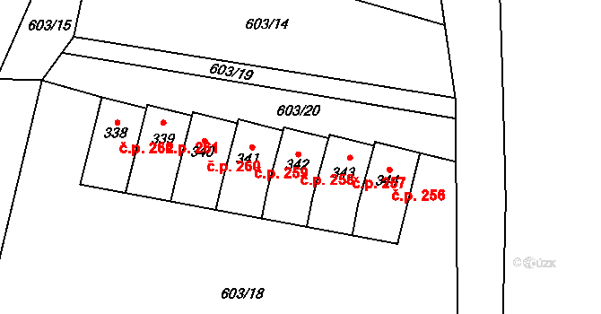 Teplice nad Metují 260 na parcele st. 340 v KÚ Teplice nad Metují, Katastrální mapa